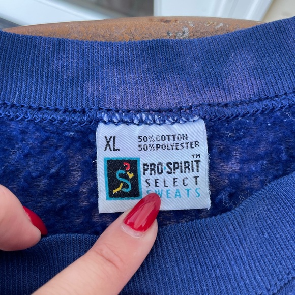 Vtg pro spirit oversized bleach dye crewneck - Picture 4 of 5